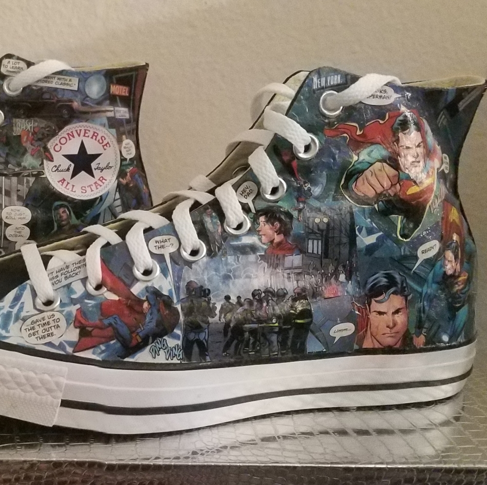 Revamped Superman Comic Book Converse View 2